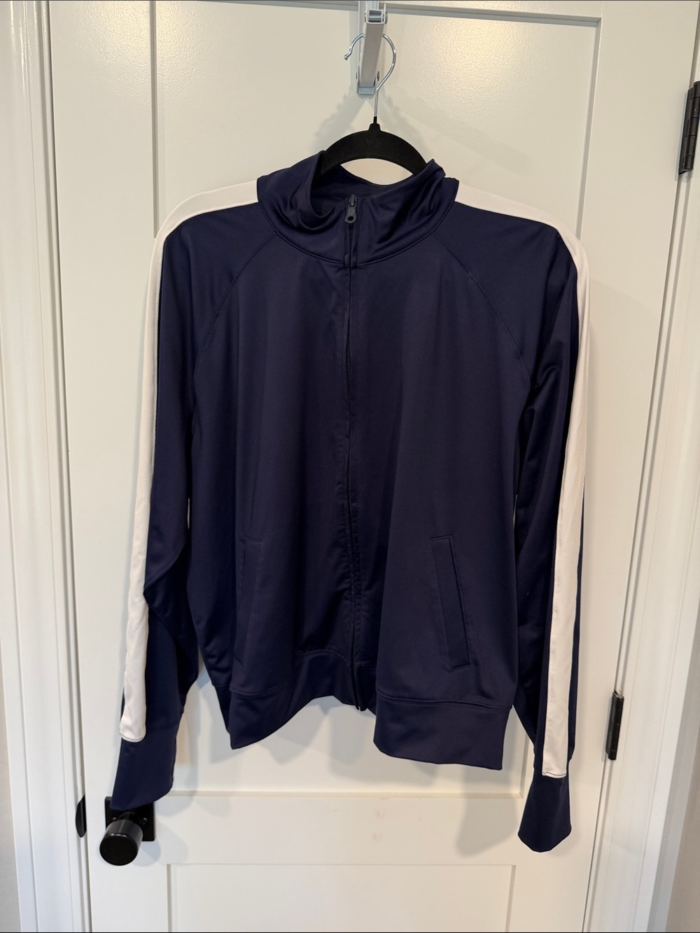 Offline by Aerie fast track jacket and pants. Navy with white stripes